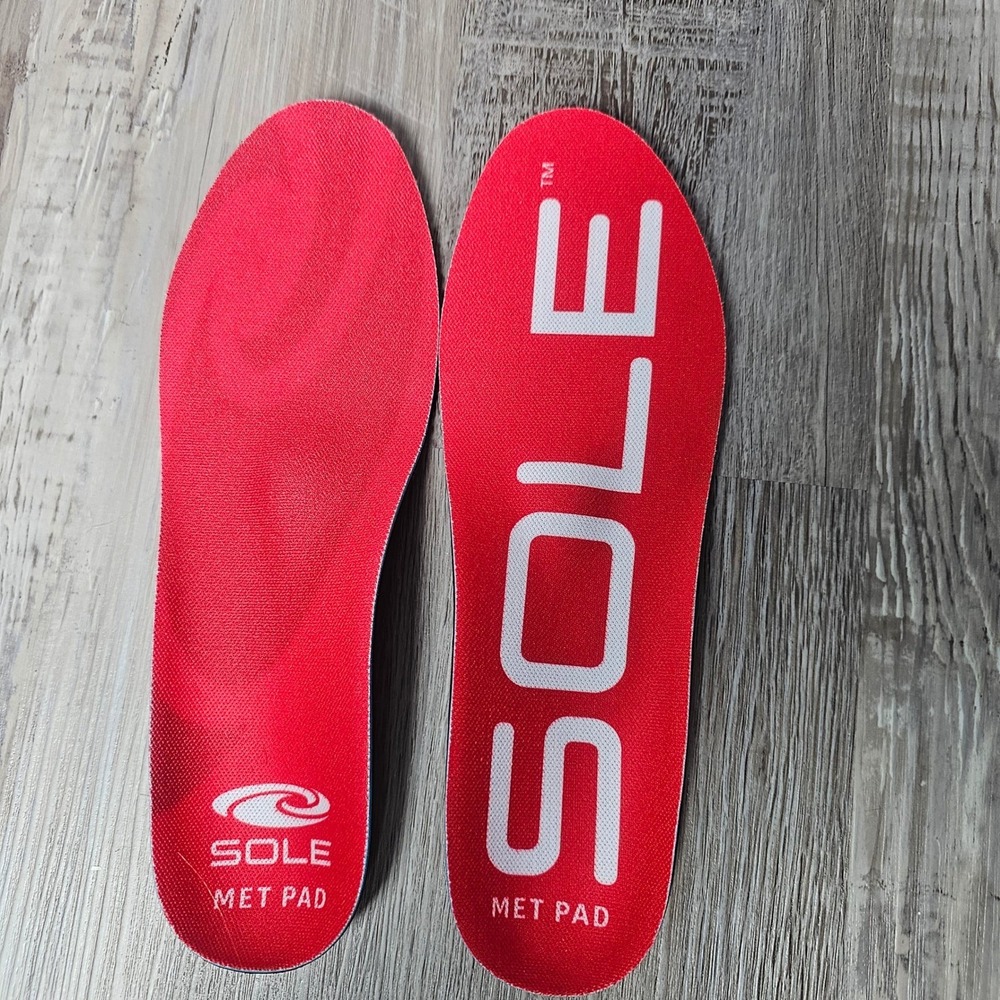 SOLE Active Medium Met Pad Insoles Mens 9 Womens 11 Red Heat Moldable Orthotic